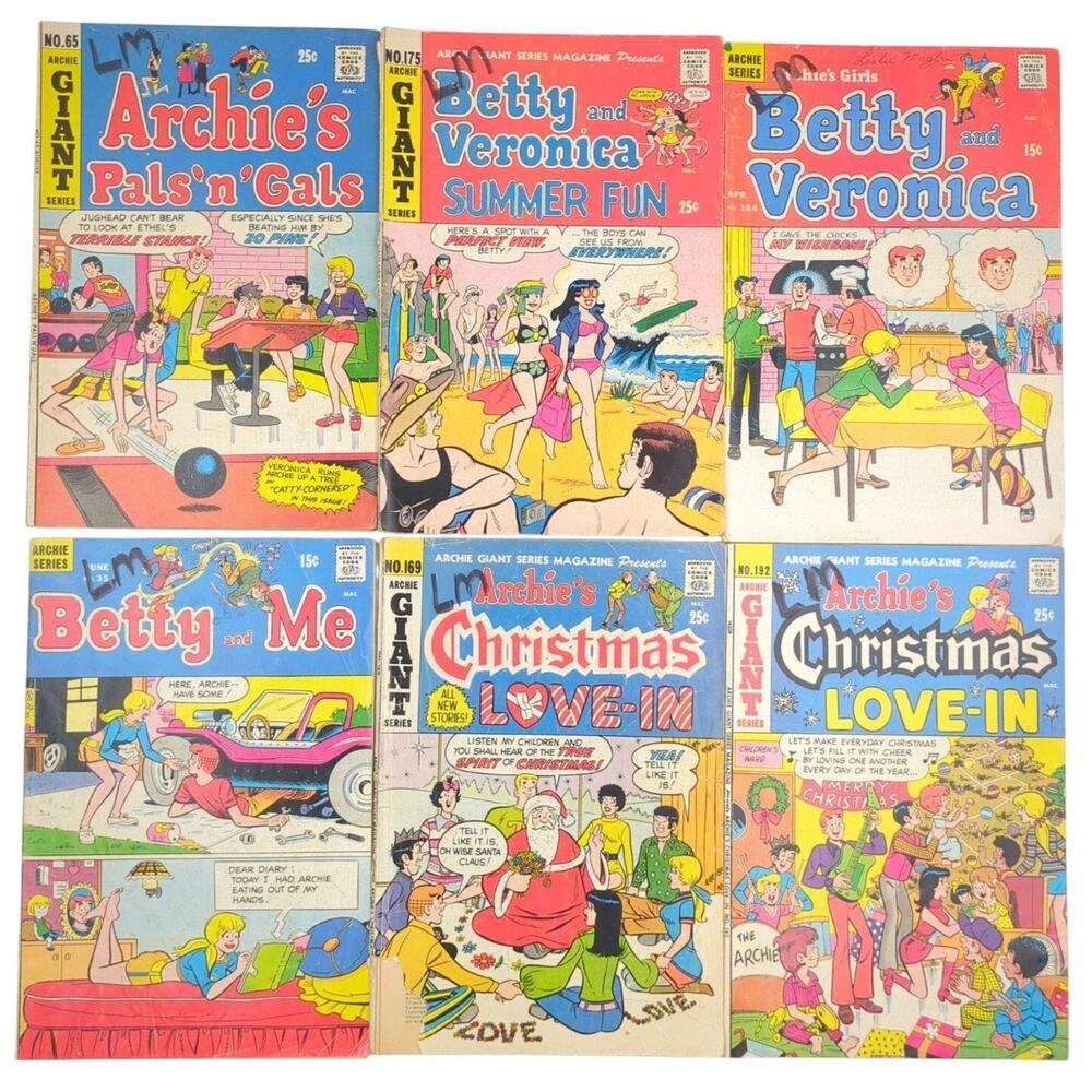 VTG Archie Comics Lot Pals n Gals 65 Betty and Veronica 175 184 Betty and Me 35